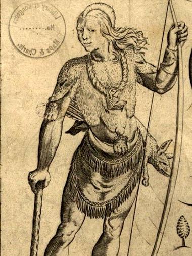 Depiction of a Susquehannock man on the Smith Map (1624). Image Credit: Wikimedia Commons/Library of Congress